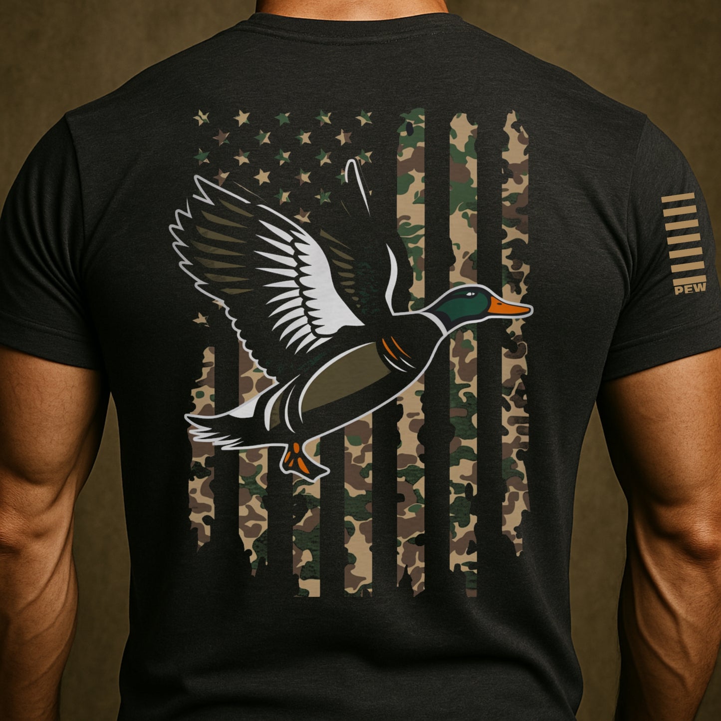 Duck Hunting US Flag Shirt