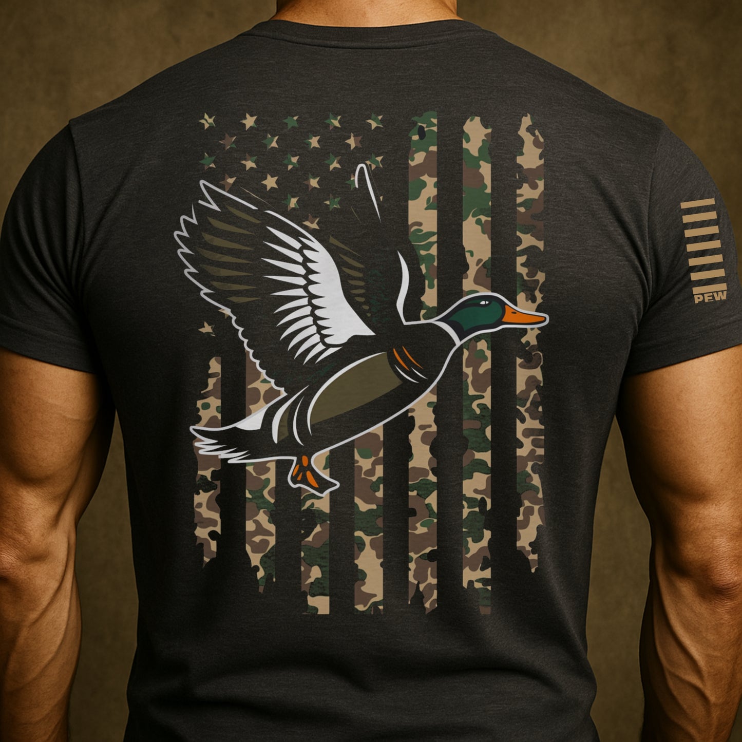 Duck Hunting US Flag Shirt