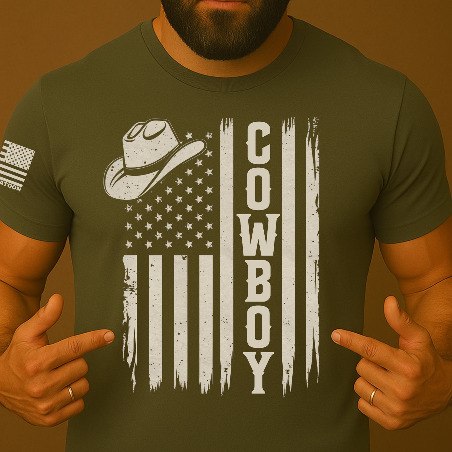 All American Cowboy US Flag Shirt