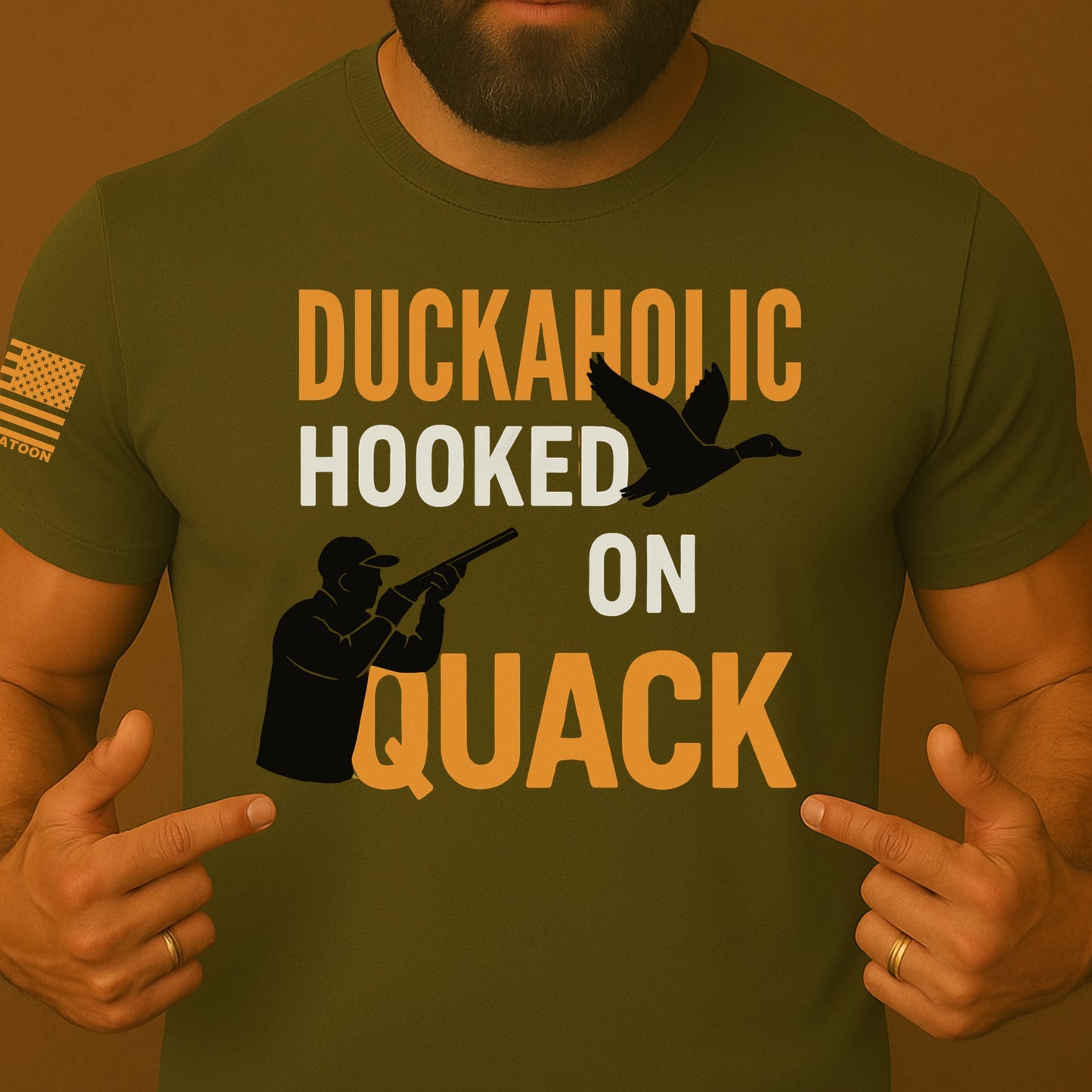 Duckaholic Hooked On Quack Funny Duck Hunting T-Shirt