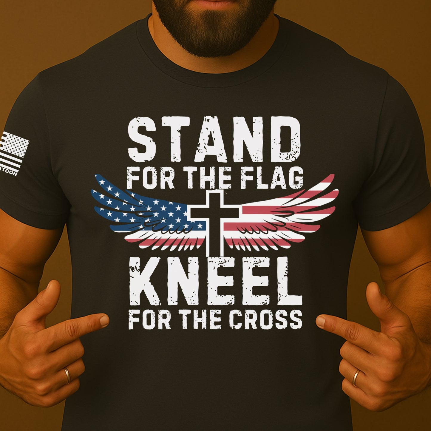 Stand For the Flag, Kneel for the Cross Christian Shirt