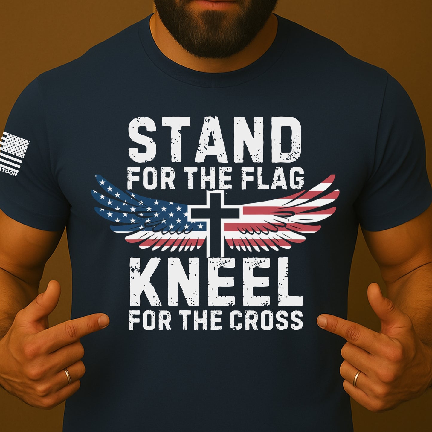 Stand For the Flag, Kneel for the Cross Christian Shirt