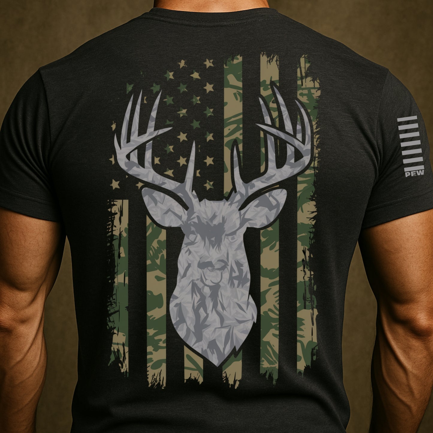 American Buck US Camo Flag Shirt