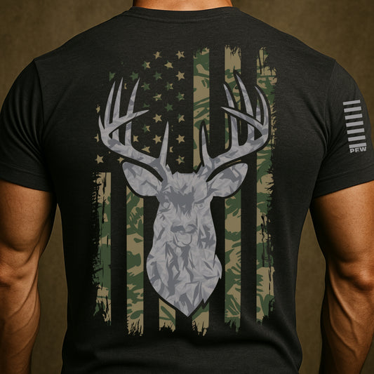 American Buck US Camo Flag Shirt