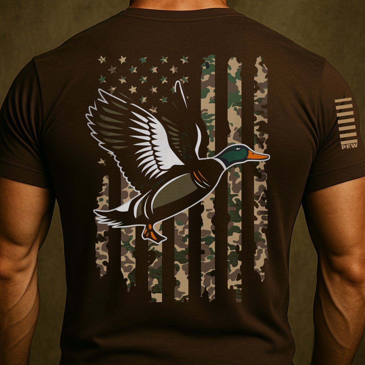 Duck Hunting US Flag Shirt