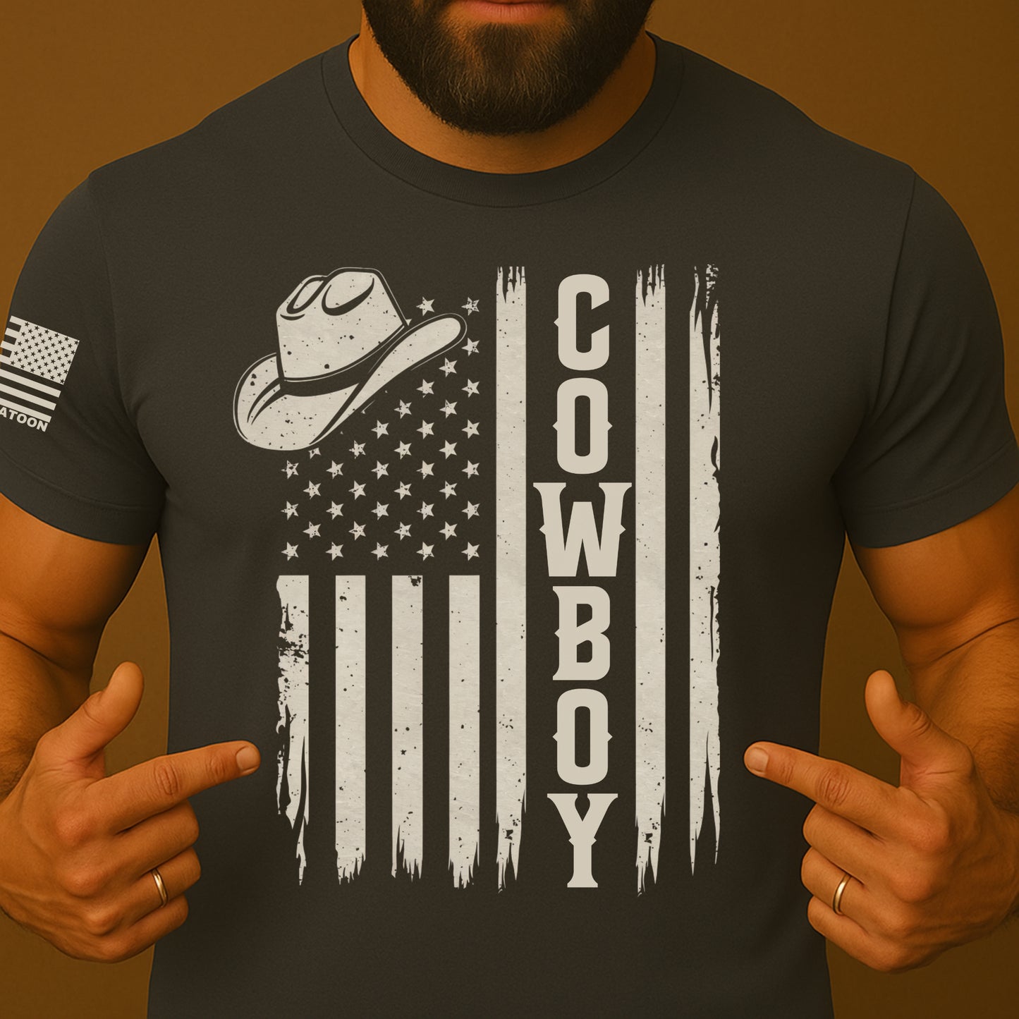 All American Cowboy US Flag Shirt