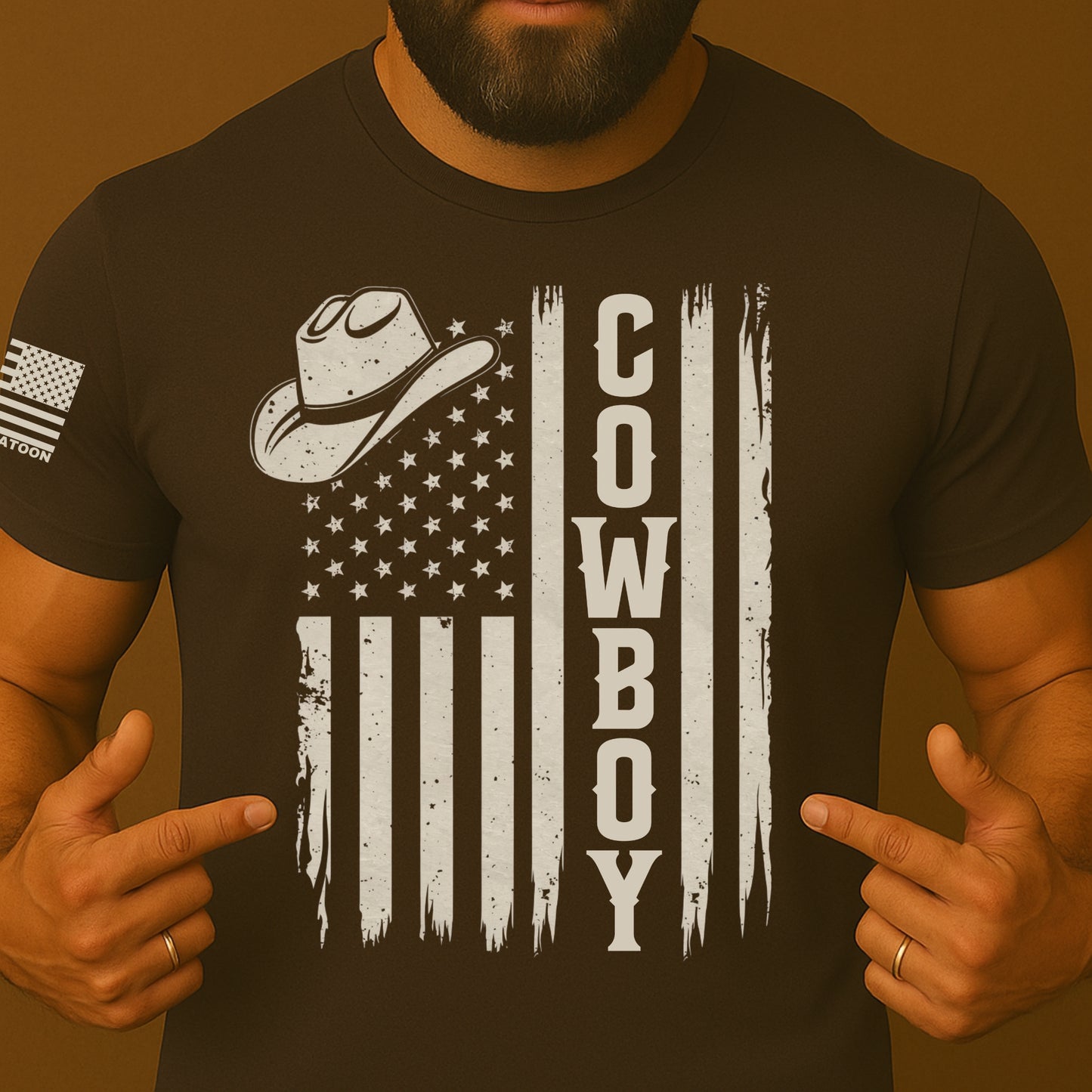 All American Cowboy US Flag Shirt