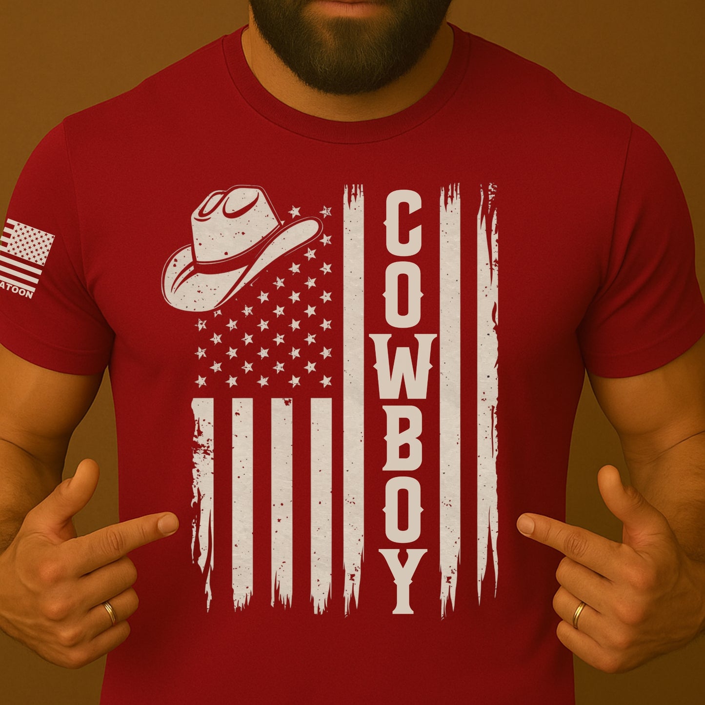 All American Cowboy US Flag Shirt