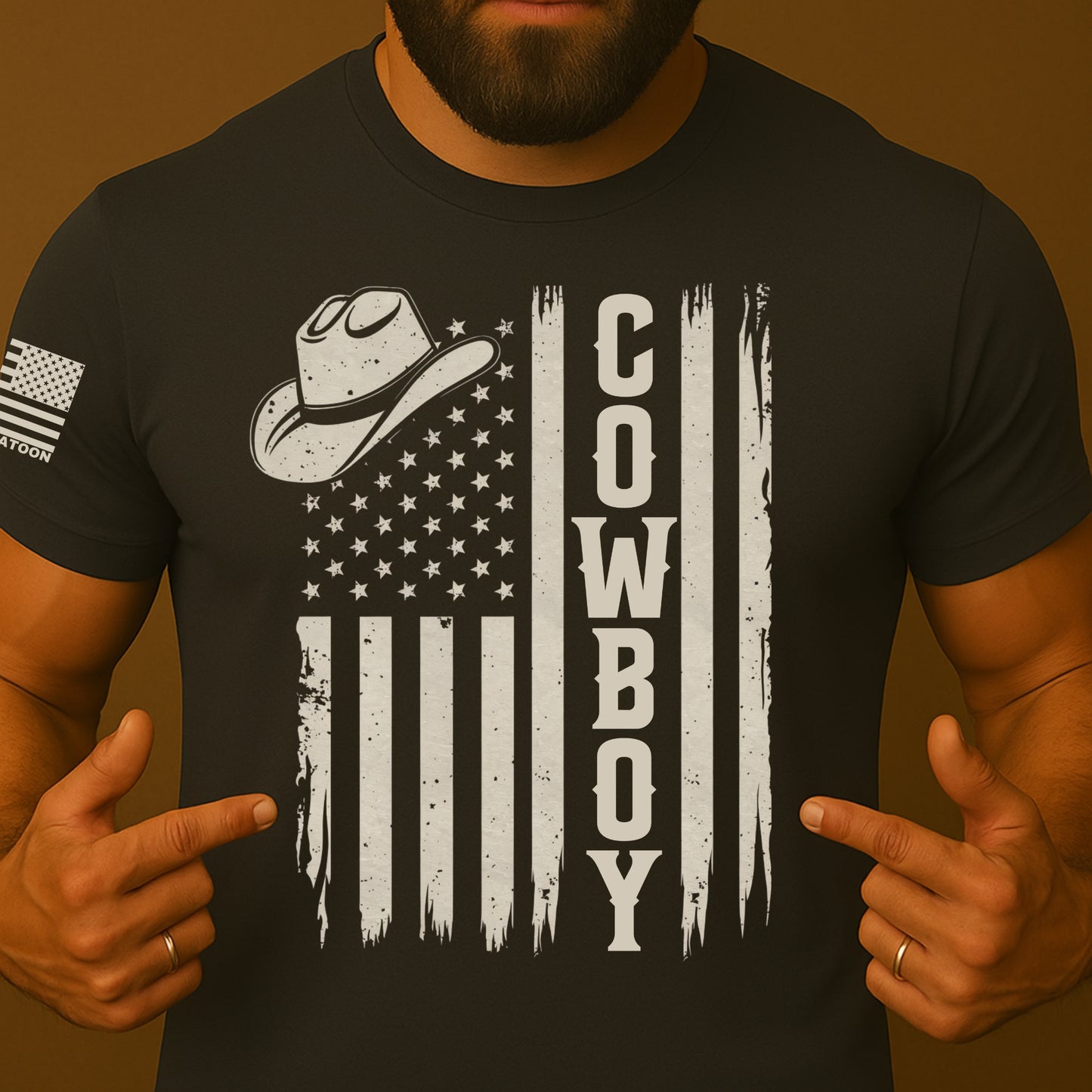 All American Cowboy US Flag Shirt