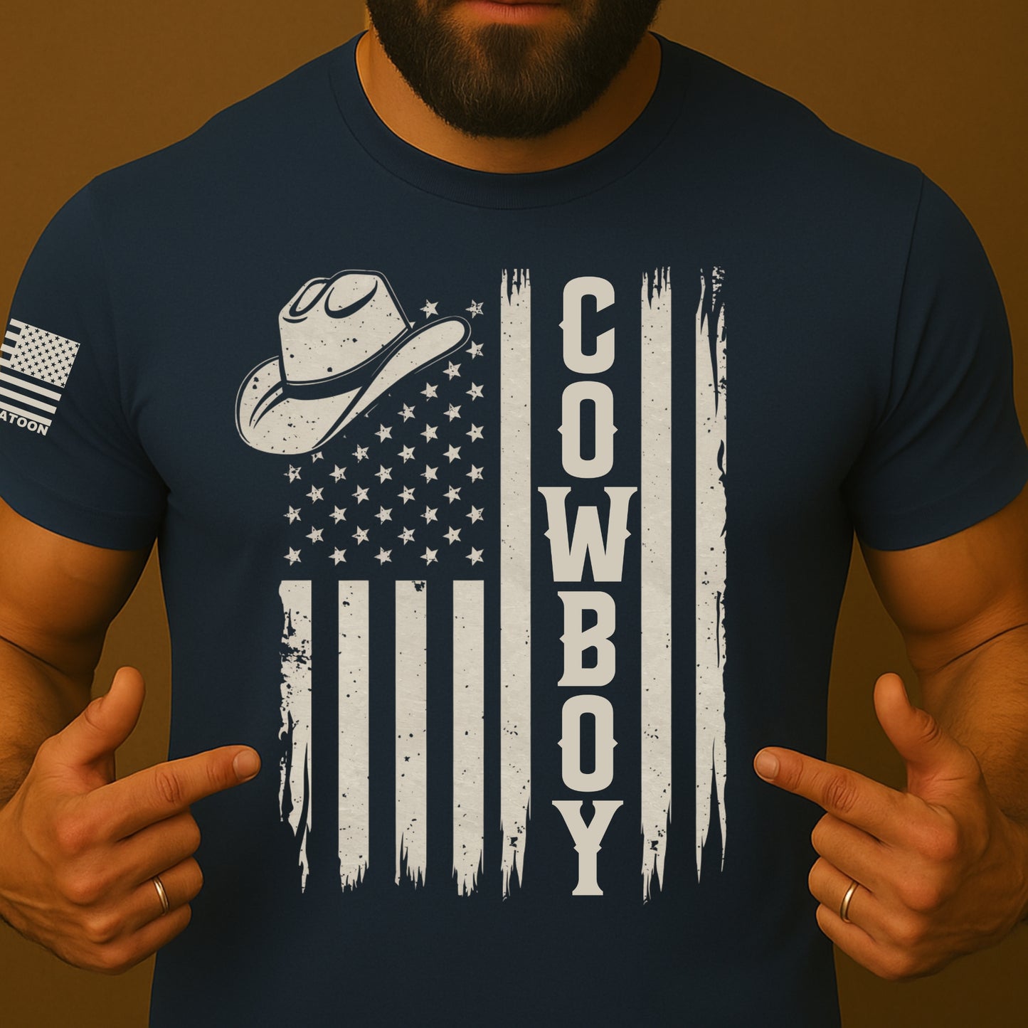 All American Cowboy US Flag Shirt