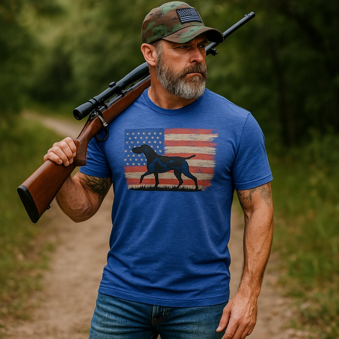 Hunting Dog US Flag Shirt