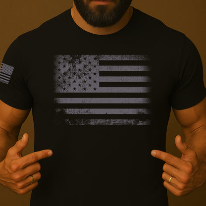 Battle-Worn Patriot US Flag Shirt
