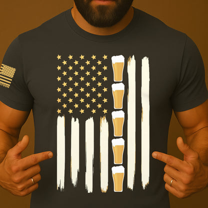 Beer and Freedom US Flag Shirt