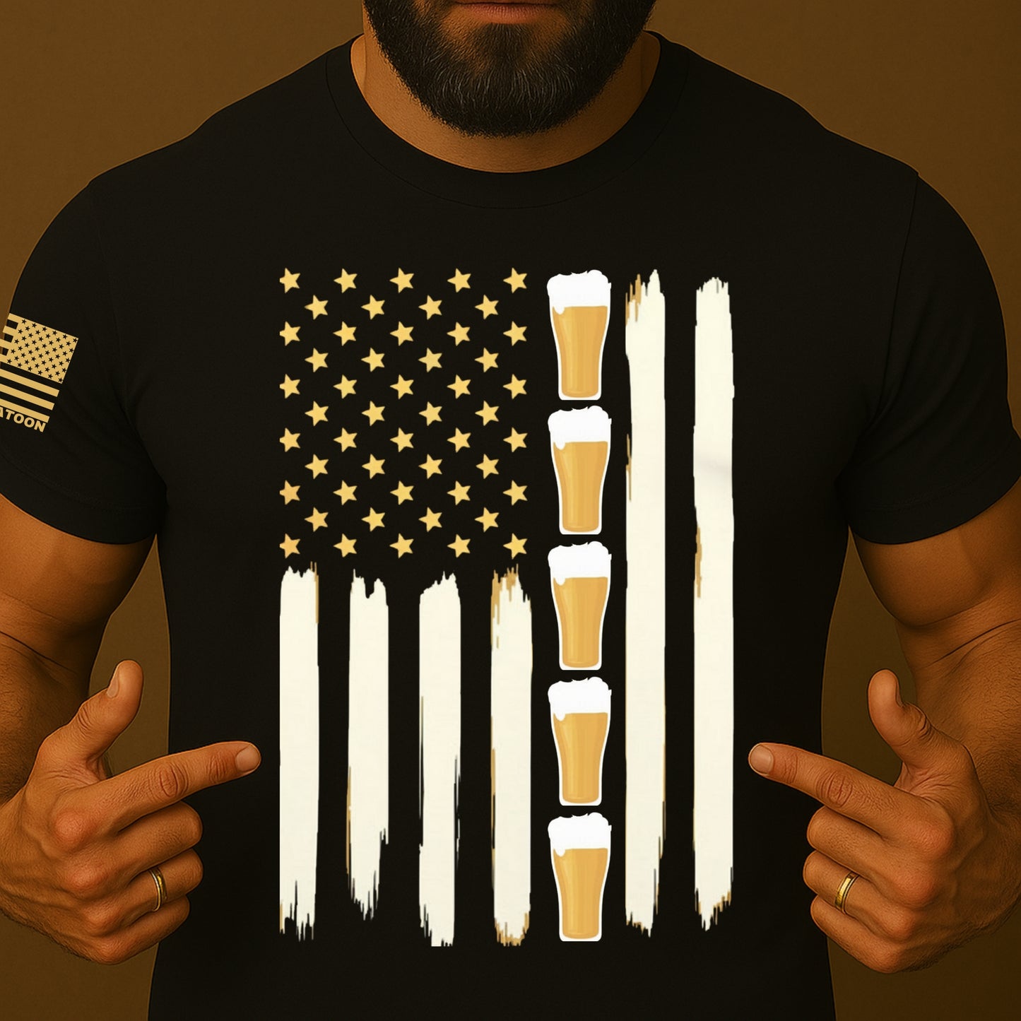 Beer and Freedom US Flag Shirt
