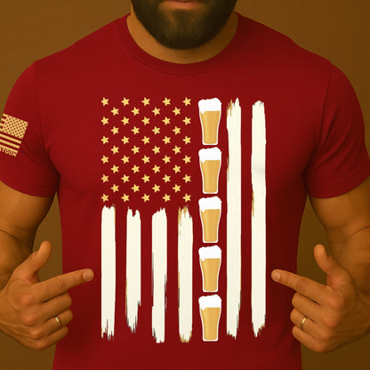 Beer and Freedom US Flag Shirt