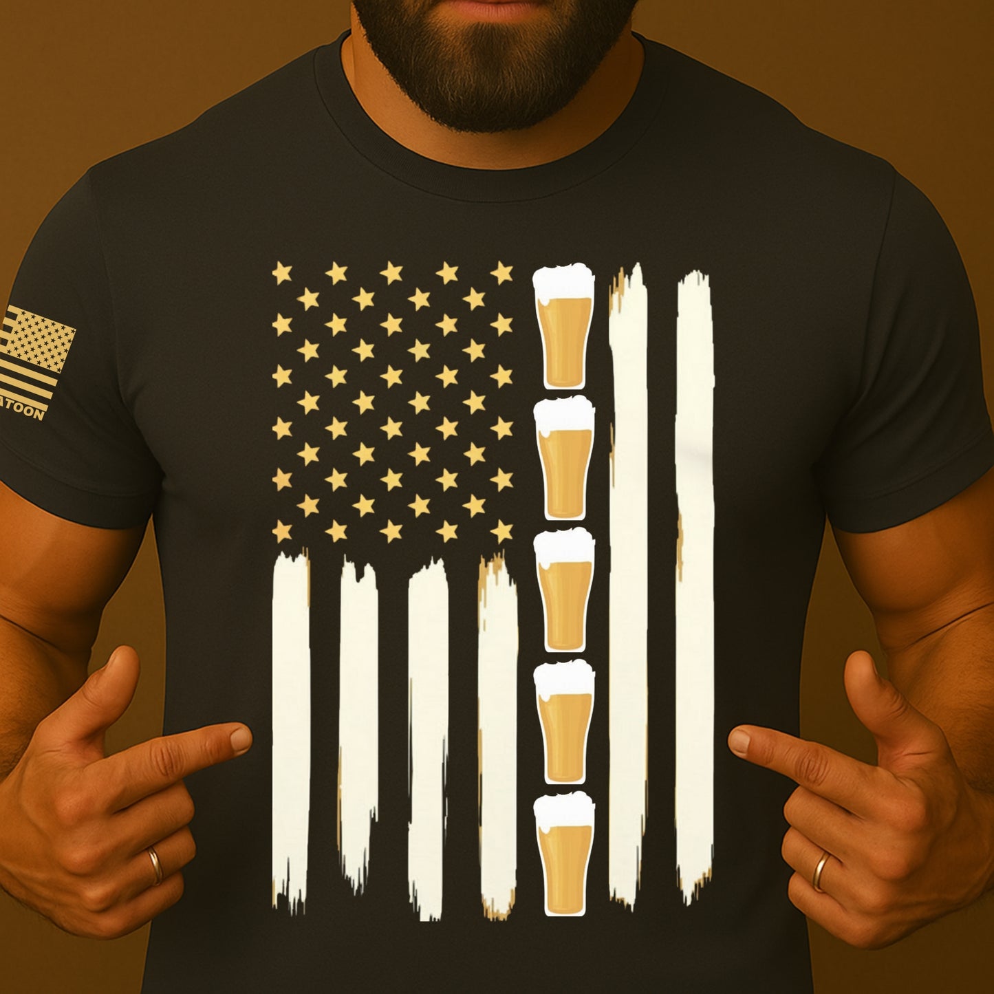 Beer and Freedom US Flag Shirt