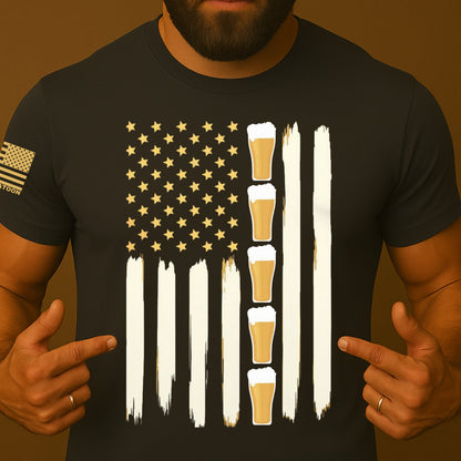 Beer and Freedom US Flag Shirt
