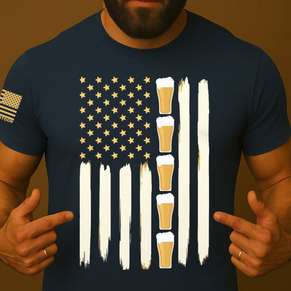 Beer and Freedom US Flag Shirt