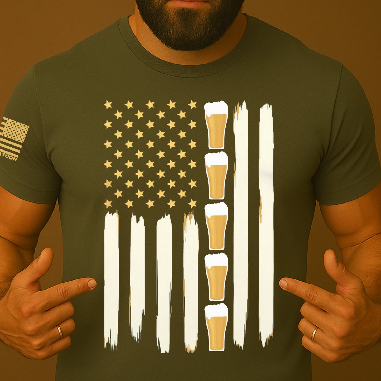 Beer and Freedom US Flag Shirt