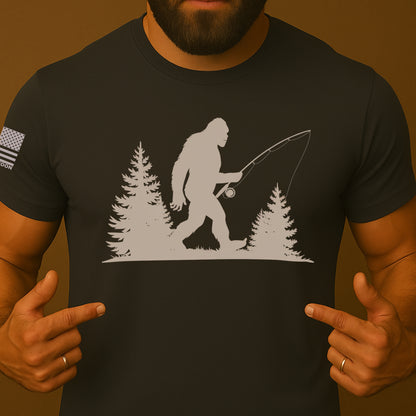 Bigfoot Fishing Funny Shirt