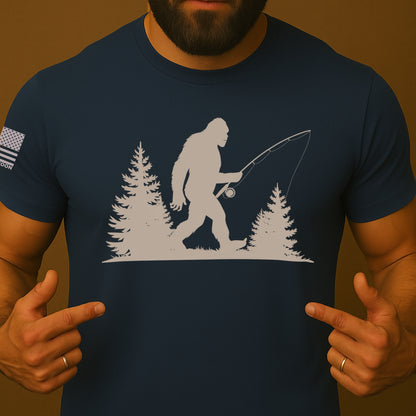 Bigfoot Fishing Funny Shirt