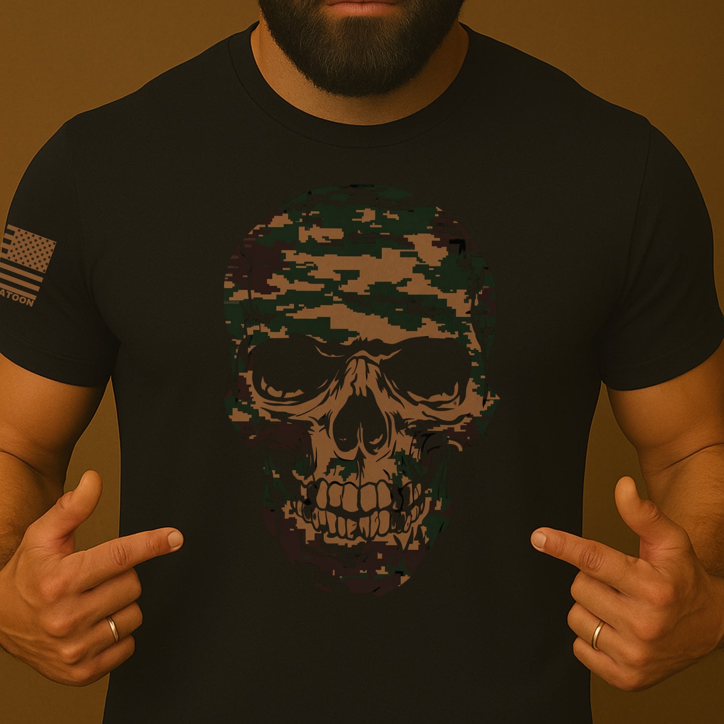Camo Skull T Shirt
