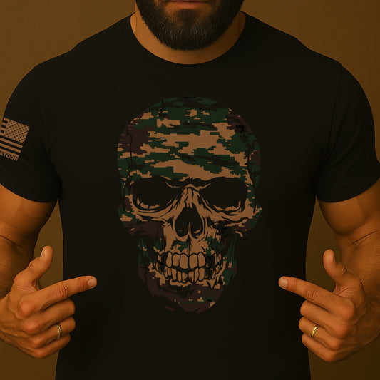 Camo Skull T Shirt