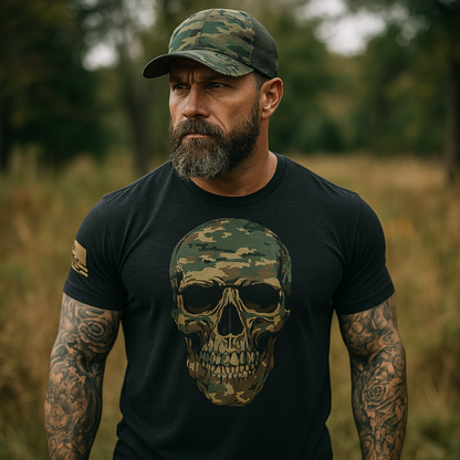 Camo Skull T Shirt