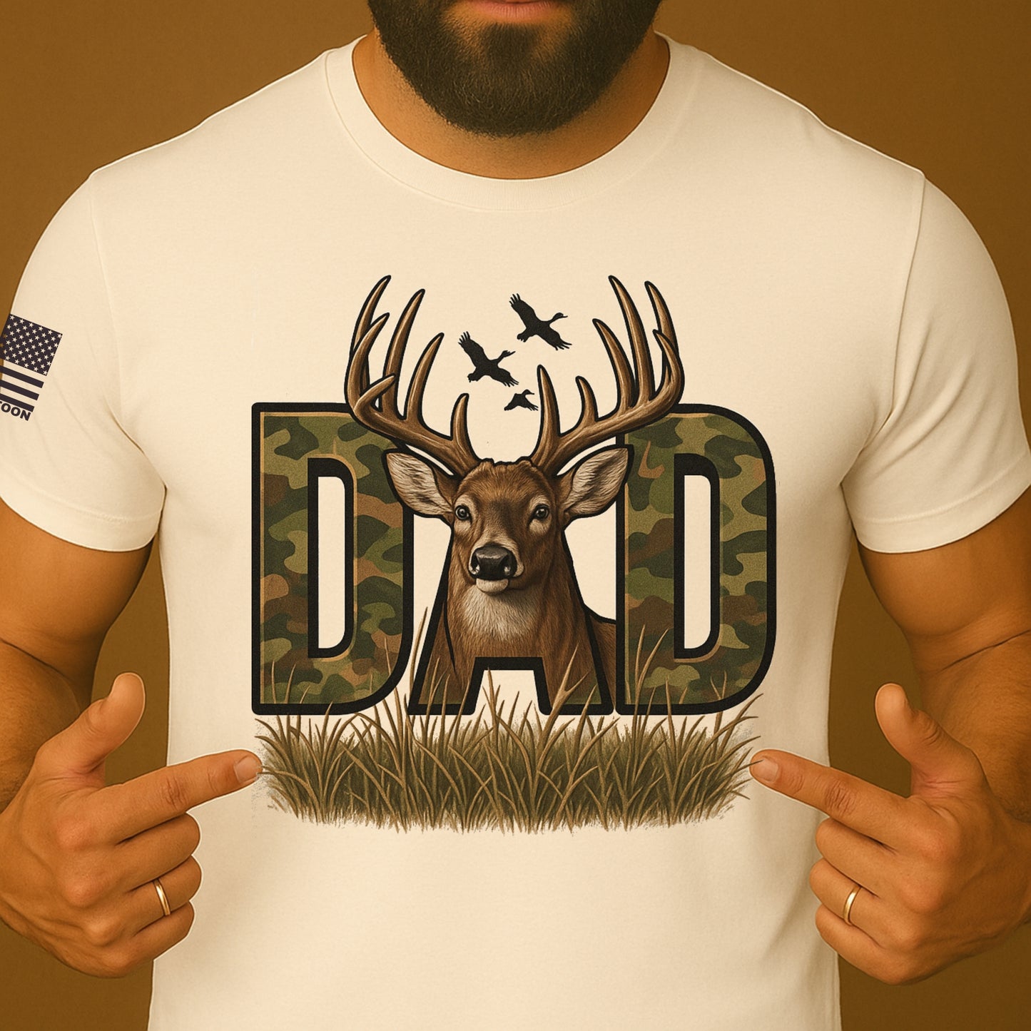 Dad Camo Deer Hunting T Shirt