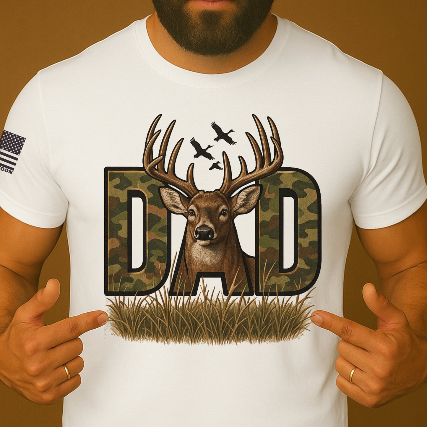 Dad Camo Deer Hunting T Shirt