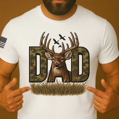 Dad Camo Deer Hunting T Shirt