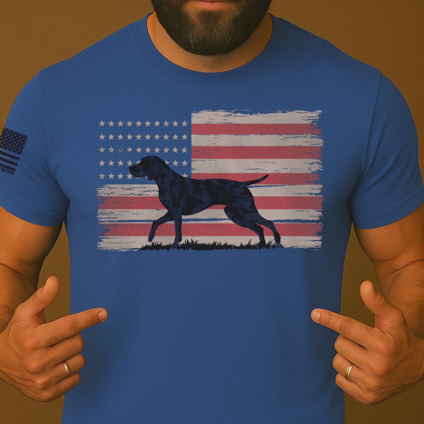 Hunting Dog US Flag Shirt