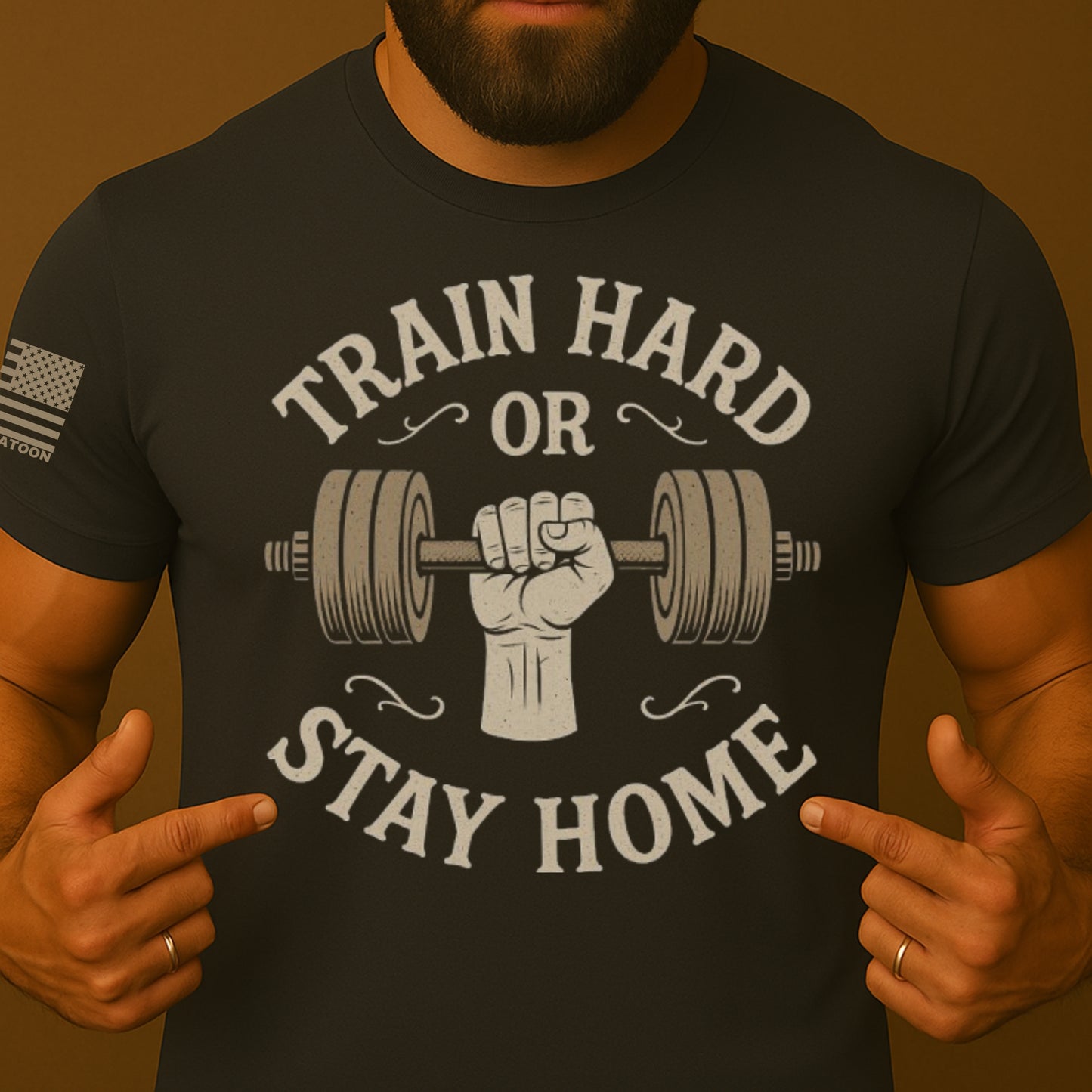 Train Hard or Stay Home Graphic Gym T-Shirt