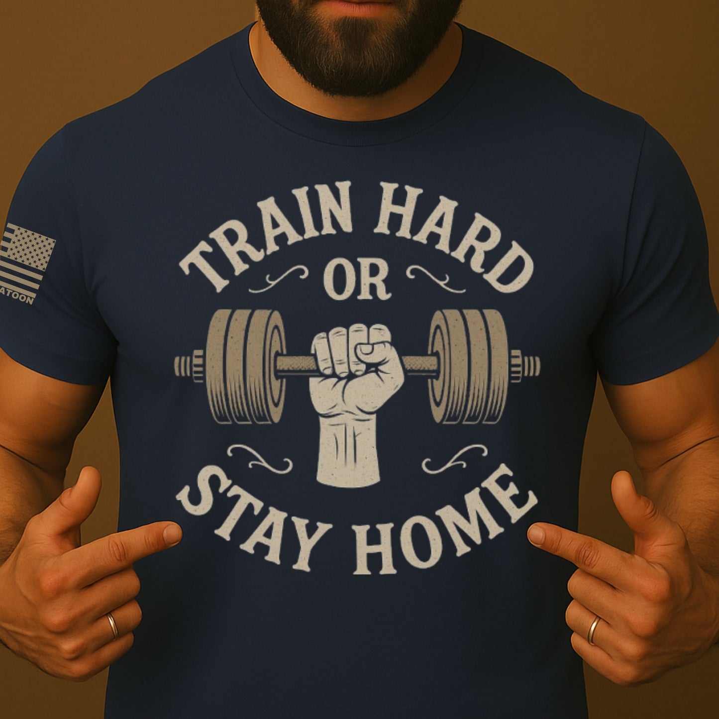 Train Hard or Stay Home Graphic Gym T-Shirt